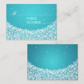 Wedding Placecards Star Sparkle Blue Platzkarte (Vorne/Hinten)