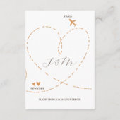 Wedding Plane Travel Flight Details Begleitkarte (Rückseite)