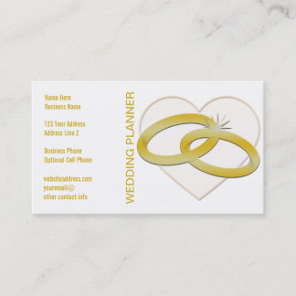 Wedding Planer des GoldEhering-Herz-| Braut Visitenkarte