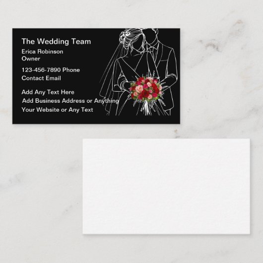 Wedding Planner Bride Groom Flowers Theme Visitenkarte (Vorne/Hinten)