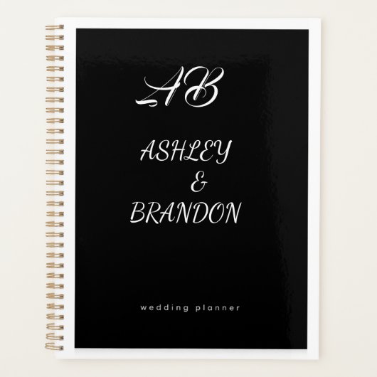  Wedding Planner Cover Black  Personalized Noteboo Planer (Vorderseite)