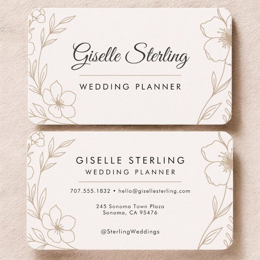 Wedding Planner Floral Visitenkarte