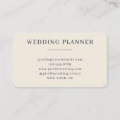 Wedding Planner Navy Blue Visitenkarte (Rückseite)
