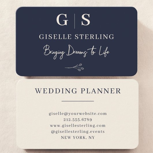 Wedding Planner Navy Blue Visitenkarte