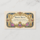 Wedding Planner Victorian Pink Roses Gold Business Visitenkarte (Vorderseite)