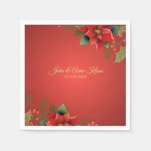 Wedding Poinsettia Napkins Serviette