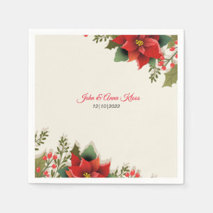 Wedding Poinsettia Napkins Serviette
