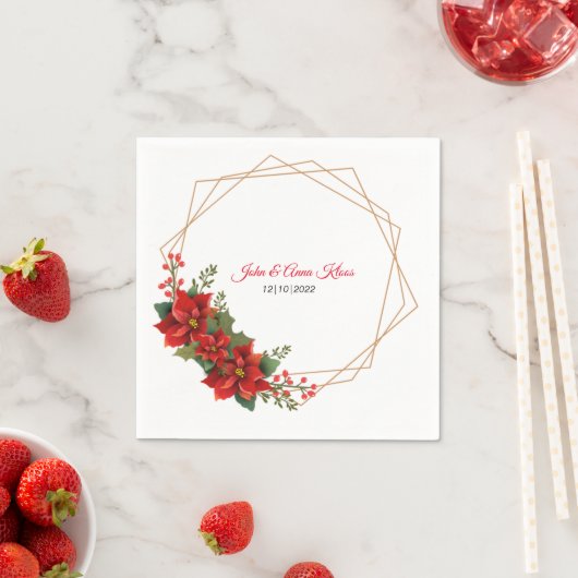 Wedding Poinsettia Napkins Serviette (Beispiel)