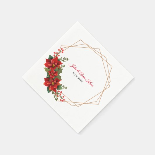 Wedding Poinsettia Napkins Serviette (Ecke)