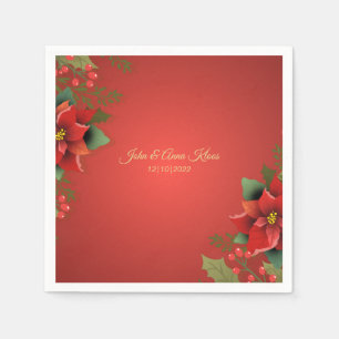 Wedding Poinsettia Napkins Serviette
