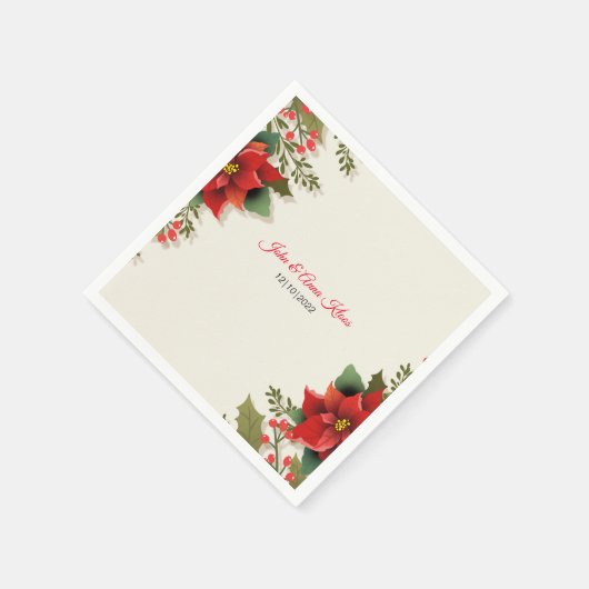 Wedding Poinsettia Serviette (Ecke)