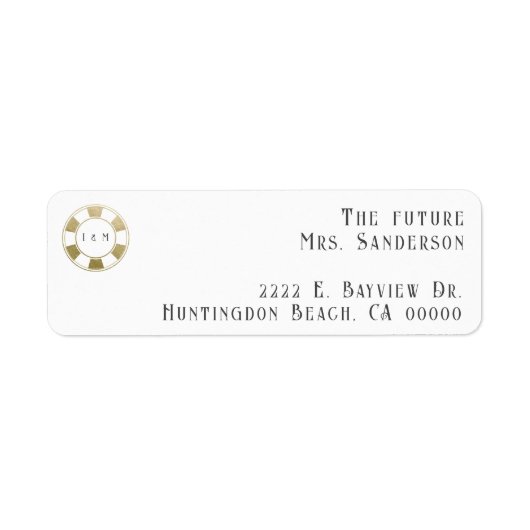 Wedding Poker Chip Future Frau Rücksendeadresse (Vorne)