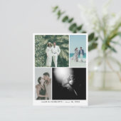 Wedding Postcard Guestbook Custom 4 Photo Template Postkarte (Stehend Vorderseite)