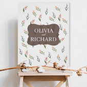 Wedding Poster with Romantic Botanical Pattern