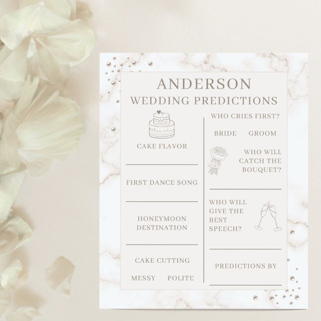 Wedding Predictions Bridal Shower Activity Game (Von Creator hochgeladen)