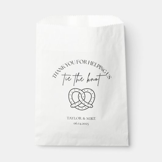 Wedding Pretzel Favor Bags Personalized Geschenktütchen (Vorderseite)