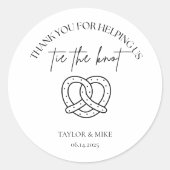 Wedding Pretzel Favor Bags Personalized Runder Aufkleber (Vorderseite)