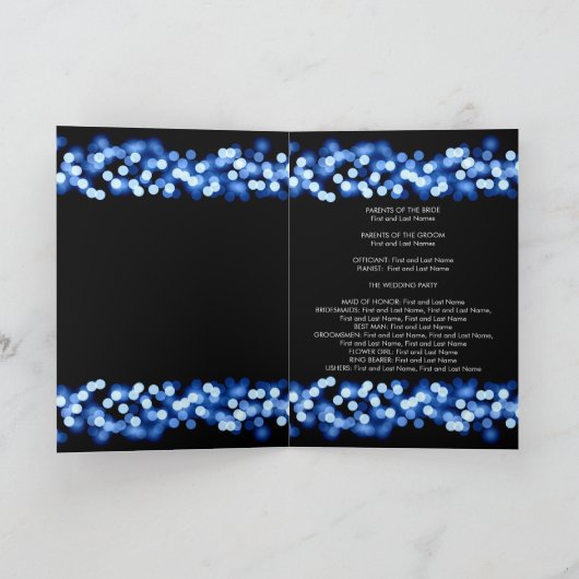 Wedding Program Blue Hollywood Glam Programm (Innenseite)