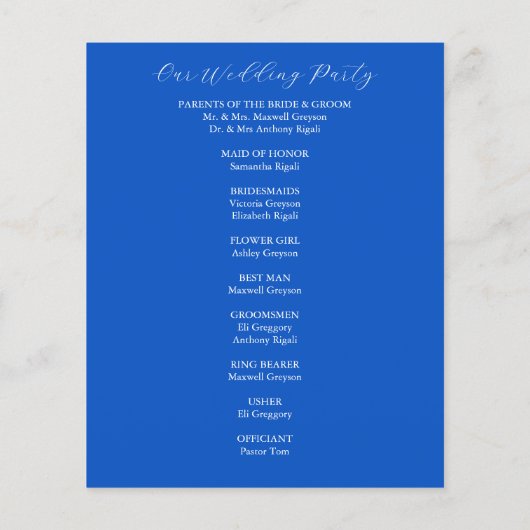 Wedding Program Botanical Lemons Leaves (Rückseite)