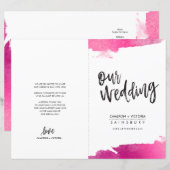 WEDDING PROGRAM Bürste luxuriös vergoldet pink (Vorne/Hinten)