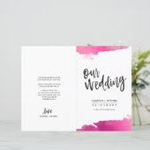 WEDDING PROGRAM Bürste luxuriös vergoldet pink (Stehend Vorderseite)