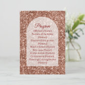Wedding Program Ceremony Rose Gold Arched Glitter Programm (Stehend Vorderseite)
