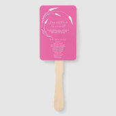 Wedding Program Fan Fuchsia Line Art Fächer (Vorderseite)