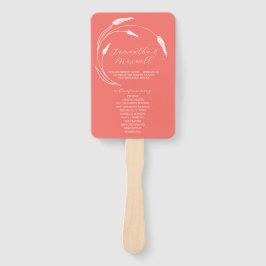 Wedding Program Fan Peach Line Art Fächer