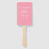 Wedding Program Fan Pink Line Art Fächer (Rückseite)