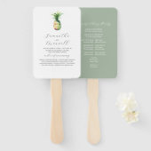 Wedding Program Fans Watercolor Pineapple Fächer (Vorne und Hinten)