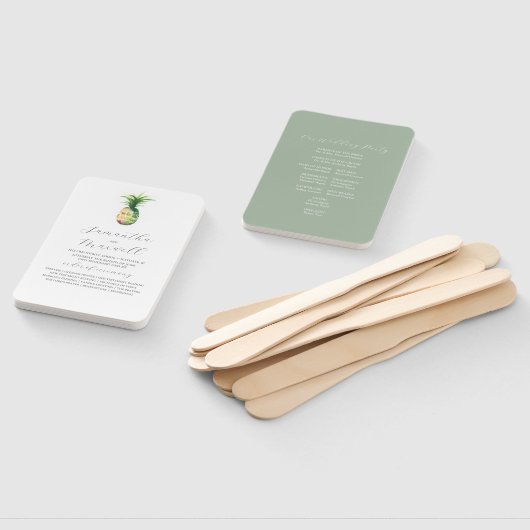 Wedding Program Fans Watercolor Pineapple Fächer (Non-assembled)