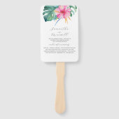 Wedding Program Fans Watercolor Pink Flower Fächer (Vorderseite)