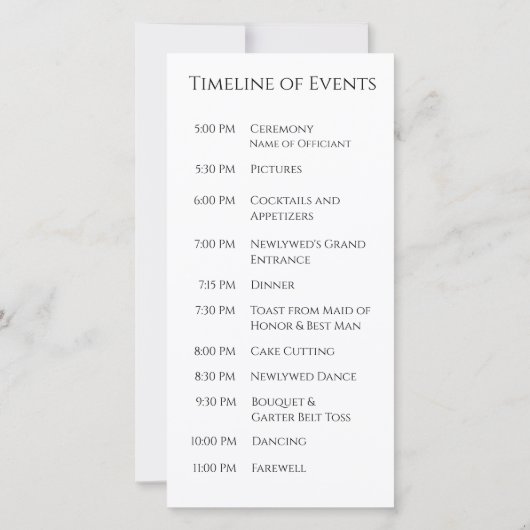 Wedding Program-Heart Shaped Red Roses- (Rückseite)