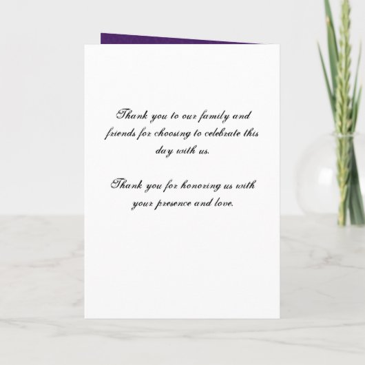 Wedding Program Key To My Heart Purple Programm (Rückseite)