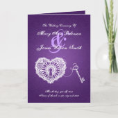 Wedding Program Key To My Heart Purple Programm (Vorderseite)