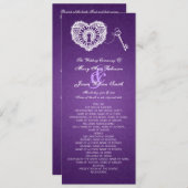 Wedding Program Key To My Heart Purple Programm (Vorne/Hinten)
