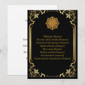 Wedding Program Mandala Luxury Black and Gold  Programm (Vorne/Hinten)