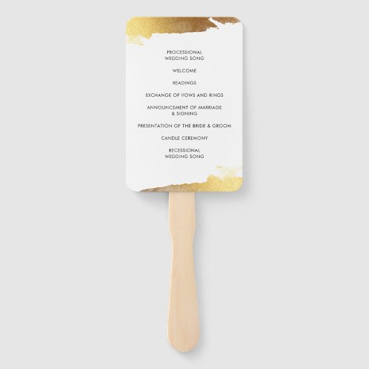 WEDDING PROGRAM Moderne luxuriöse Goldkanten Fächer (Rückseite)