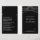 Wedding Program Sparkling String Black (Vorderseite)