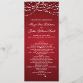 Wedding Program Sparkling String Red Programm (Vorderseite)