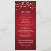 Wedding Program Sparkling String Red Programm (Rückseite)