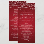 Wedding Program Sparkling String Red Programm (Vorne/Hinten)