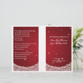 Wedding Program Star Sparkle Red (Stehend Vorderseite)