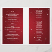 Wedding Program Star Sparkle Red (Rückseite)