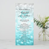 Wedding Programm Beach Ombre Glitzer Lights (Stehend Vorderseite)
