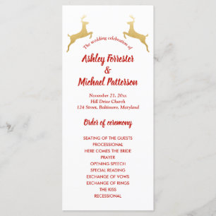 Wedding Programm des Goldren-  des Weihnachten 