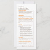 WEDDING-PROGRAMM EINLADUNG (Rückseite)