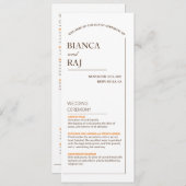 WEDDING-PROGRAMM EINLADUNG (Vorne/Hinten)
