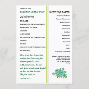 WEDDING-PROGRAMM EINLADUNG
