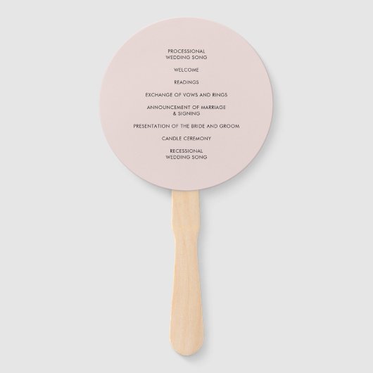 WEDDING-PROGRAMM Modernes niedliches Fingerabdruck Fächer (Rückseite)